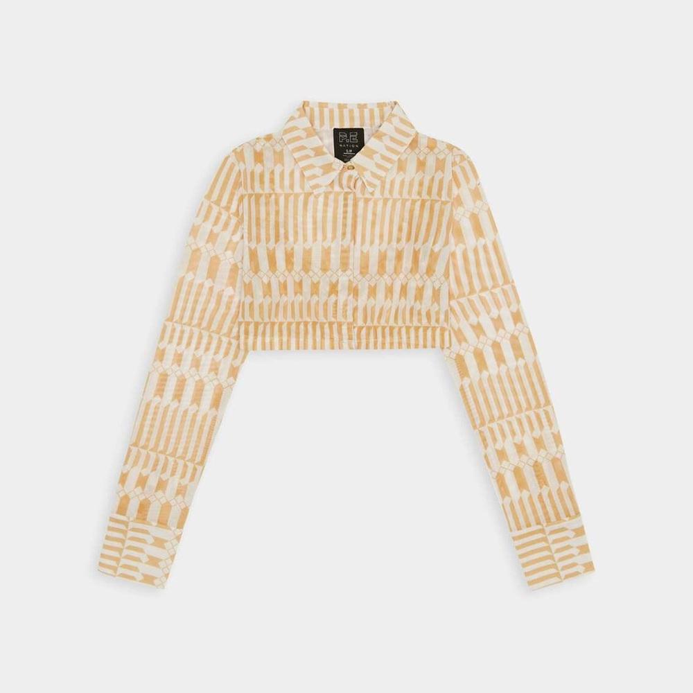 P.E Nation Orange and White Crop Top NWT